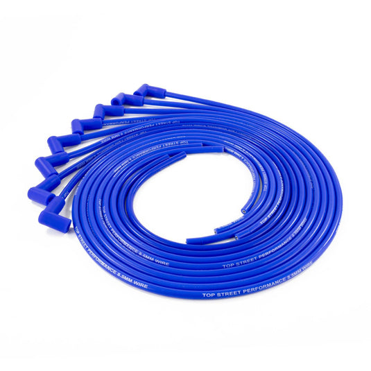 8.5mm Universal Blue Ignition Wires with 180° Plug Boots