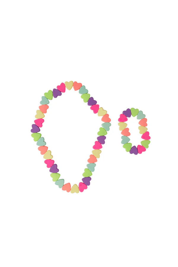 Load image into Gallery viewer, Sweet Tart Heart Necklace &amp; Bracelet Set
