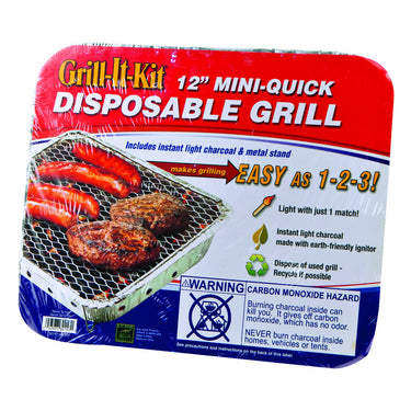 Marsh Allen 12 in. Grill-It-Kit Charcoal Disposable Grill Silver