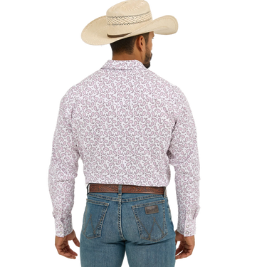 Wrangler Men's 20X Competition Advanced Comfort Snap Shirt (Sangria Paisley) Size XL