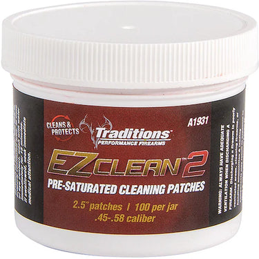 Traditions EZ Clean 2 2.5" Black Powder Cleaning Patches 100-Pack