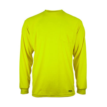 Key Enhanced Visibility UltraSoft Long Sleeve Pocket Tee (Hi-Vis Yellow) Size 3XL