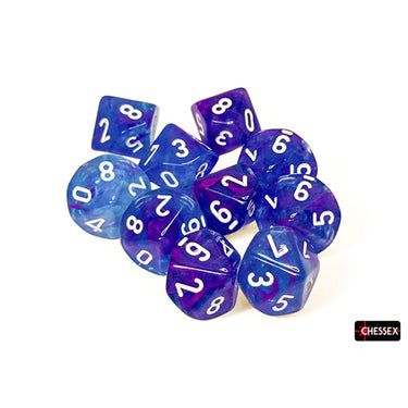 Chessex Dice Set Nebula Luminary: Aura/White