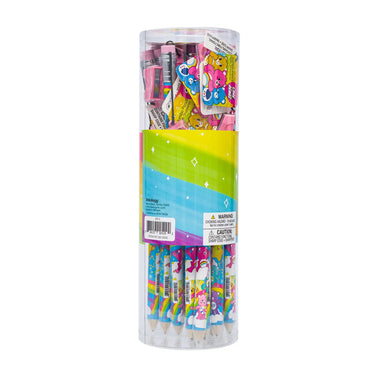 Back of the Care Bears jumbo pencil tub display