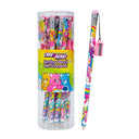 Clear tub display of Care Bears jumbo pencils with one pencil shown beside it