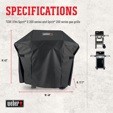 Weber Spirit 200 & Spirit II 200 Series Black Grill Cover