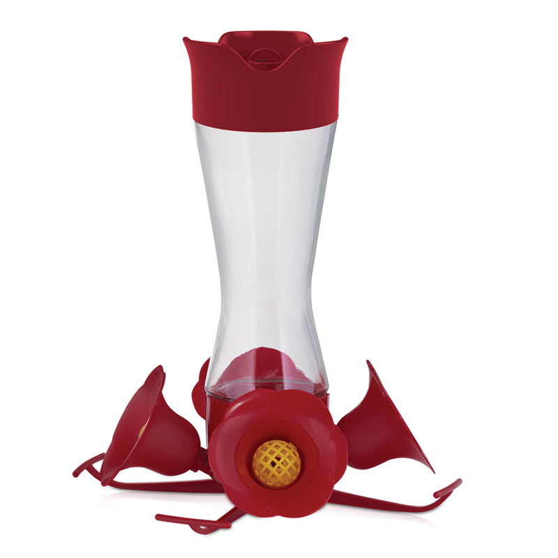 Load image into Gallery viewer, Perky-Pet Hummingbird 8 oz Glass/Plastic Pinch-Waist Nectar Feeder 4 ports
