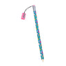 Furby jumbo pencil with Furby print and a pink sharpener attached