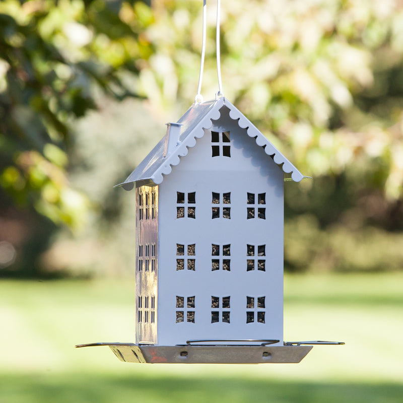 Load image into Gallery viewer, Perky-Pet Wild Bird 2.8 lb Metal Farmhouse Bird Feeder 4 ports
