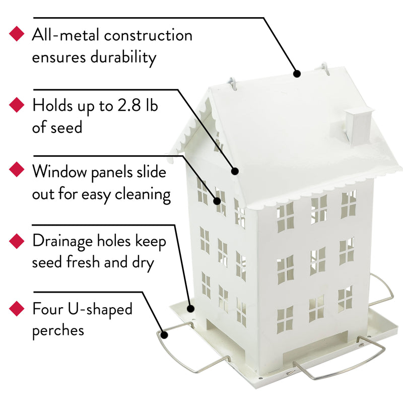 Load image into Gallery viewer, Perky-Pet Wild Bird 2.8 lb Metal Farmhouse Bird Feeder 4 ports

