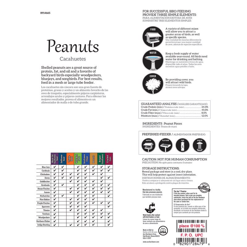 Load image into Gallery viewer, Ace Songbird Peanut Pieces Shelled Peanuts 5 lb
