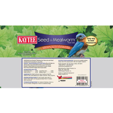Kaytee Assorted Species Seed and Mealworm Seed Cake 1.4 lb