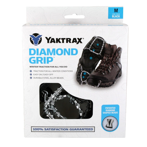 Yaktrax Diamond Grip Unisex Rubber/Steel Snow and Ice Traction Black M 13-15 Waterproof 1 pair XL