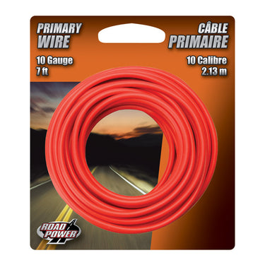Coleman Cable 7 ft. Stranded 10 Ga. Primary Wire Red