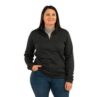 Key Brand Women's Dynasty Quarter Zip Pullover (Charcoal) Size 3XL