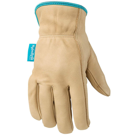 Wells Lamont Womens Water-Resistant Leather Work Gloves HydraHyde Medium