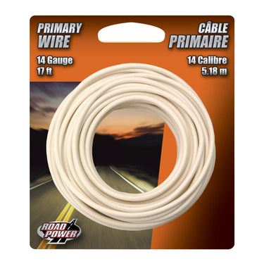 Coleman Cable 17 ft. 14 Ga. Primary Wire White