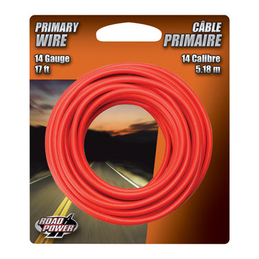 Coleman Cable 17 ft. Stranded 14 Ga. Primary Wire Red