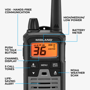 Midland T290 X-Talker® GMRS Walkie Talkie 2 Pack