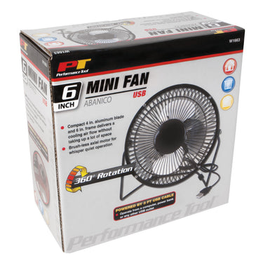 Performance Tools 6" USB Mini Fan