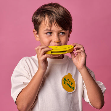 Kikkerland Kidoki Wooden Fruit Harmonica (Assorted. Sold Separately)