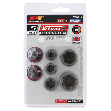 Performance Tool 5 pc. 3/8" Dr. Bolt Extractor Set