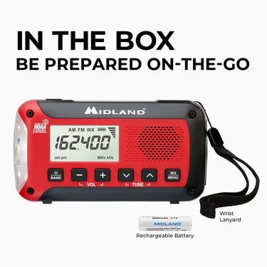 Midland Radio ER50 Portable Emergency Weather Alert Crank Radio