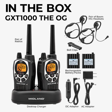 Midland GXT1000 GMRS Walkie Talkie 2 Pack