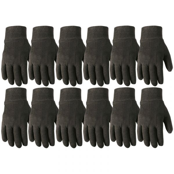 Load image into Gallery viewer, Wells Lamont 12 Pair Bulk Pack Jersey Cotton Work Gloves, Large Brown
