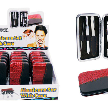 Diamond Visions Manicure Set In Case Faux Leather/Stainless Steel 6 pc (Sold Separately)