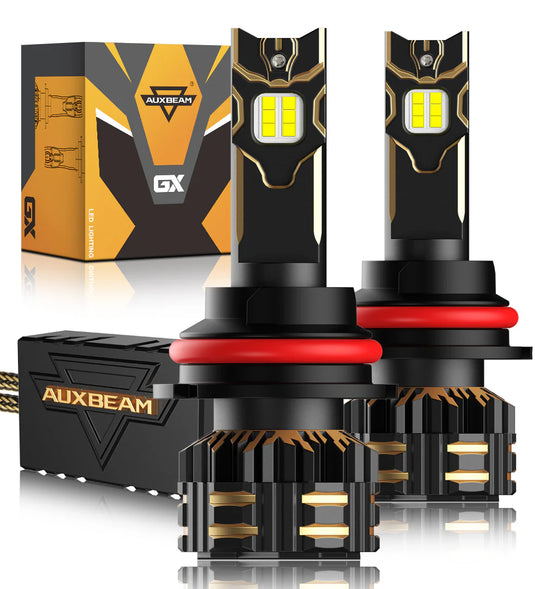 Auxbeam 9007 HB5 LED Headlight Bulbs 120W 25000LM GX Series Brightest 6500K Cool White (2 Bulbs)