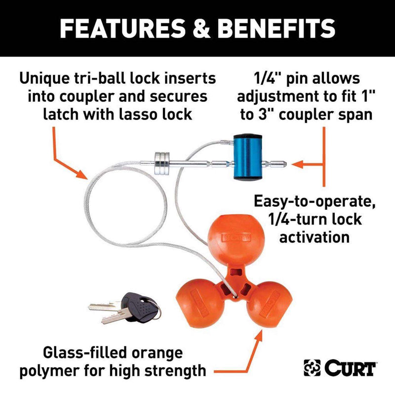 Load image into Gallery viewer, CURT Anti-Theft Trailer Coupler Ball and Lock
