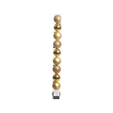 Decoris Gold Shatterproof Baubles Ornaments 2 in.