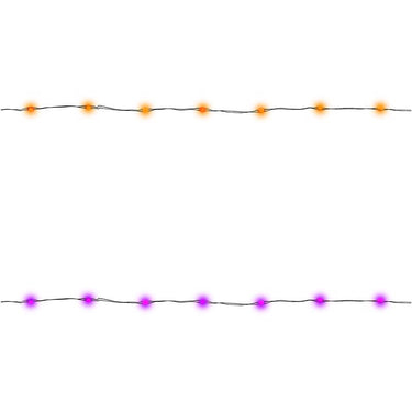 Celebrations Halloween Orange/Purple 50 ct 1 in. LED Prelit Light String String Lights