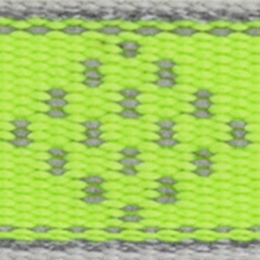 LupinePet Reflective Green Diamond Nylon Dog Adjustable Collar