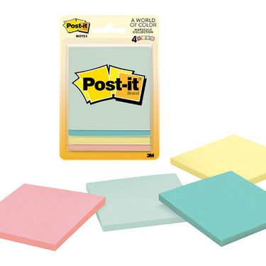 Post-it 3 in. W X 3 in. L Assorted Sticky Notes 4 pad