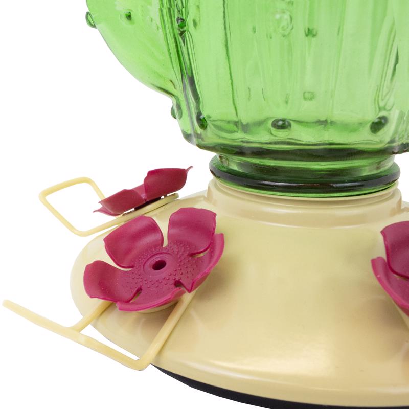 Load image into Gallery viewer, Perky-Pet Hummingbird 32 oz Glass/Metal Cactus Top-Fill Bird Feeder 5 ports
