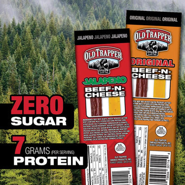 Old Trapper Jalapeno Beef Stick and Cheese 1.3 oz Shrink Wrapped