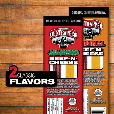 Old Trapper Jalapeno Beef Stick and Cheese 1.3 oz Shrink Wrapped