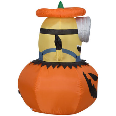Gemmy 3.5 ft. Prelit Minion Stuart in Jack-O'-Lantern Inflatable