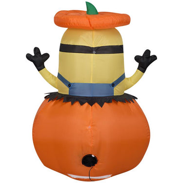 Gemmy 3.5 ft. Prelit Minion Stuart in Jack-O'-Lantern Inflatable