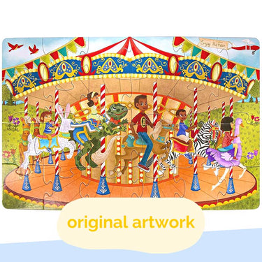 Upbounders Joyful Carousel 2-Sided Jumbo Puzzle 24 pc