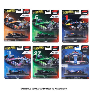 Hot Wheels Die-Cast 1:64 Scale Formula 1 Assorted Collectible Toy Race Car Multicolored