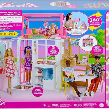 Barbie Dollhouse Playset Doll & House with 2 Levels