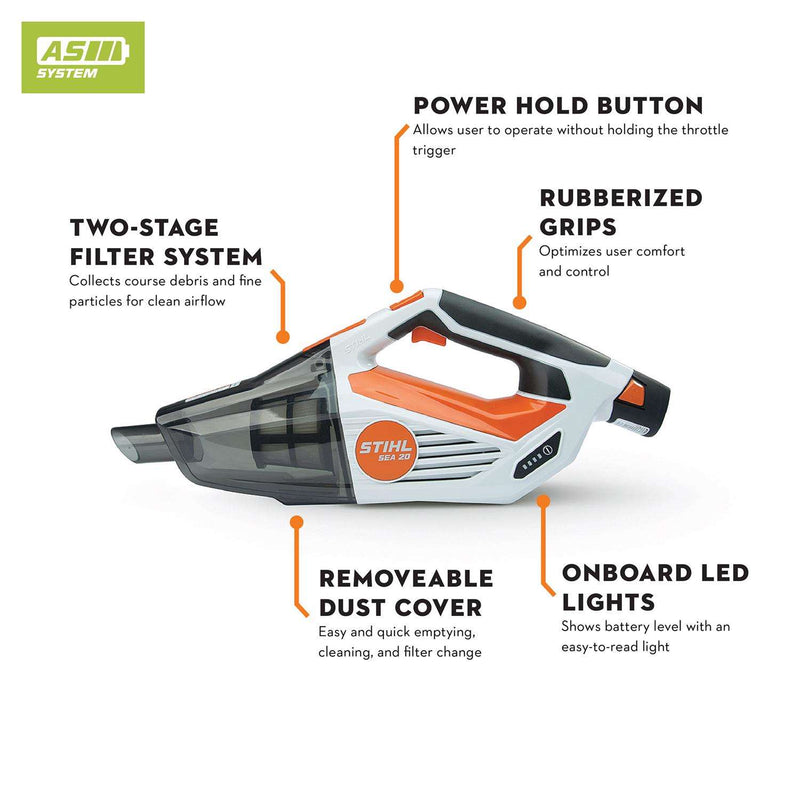 Load image into Gallery viewer, STIHL SEA 20 SET Bagged Cordless Multi-Level Filter Hand Vacuum
