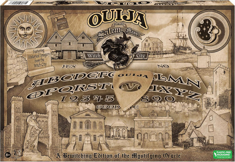 Load image into Gallery viewer, Ouija Salem Edition by Winning Moves Games USA, Spooky and Dark Special City Edition Ouija Board, for 2+ Players Age 8+
