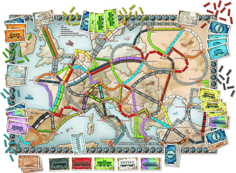 Load image into Gallery viewer, Ticket to Ride Europe Board Game - Embark on a Railway Adventure Across the Continent! Fun Family Strategy Game for Kids &amp; Adults, Ages 8+, 2-5 Players, 30-60 Min Playtime, Made by Days of Wonder
