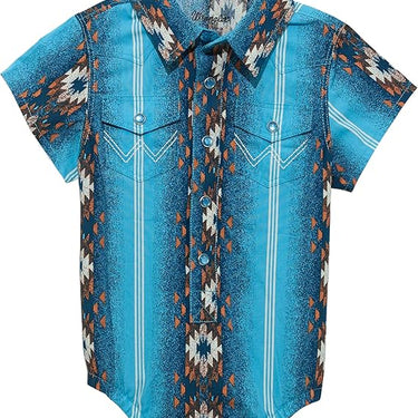 Wrangler Infant's Short Sleeve Checotah Bodysuit (Sea Salt Blue) Size 12M