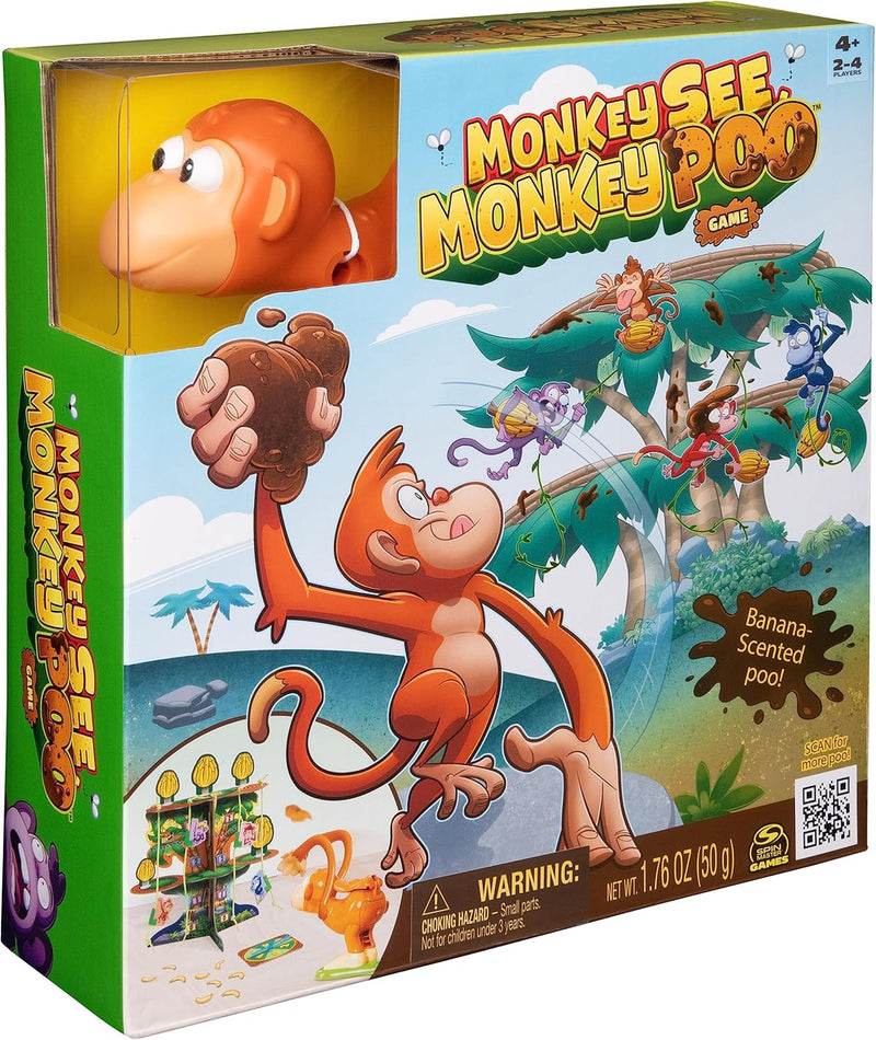 Load image into Gallery viewer, Spin Master Games, Monkey See Monkey Poo, Interactive Monkey Kids Game, Includes Banana-Scented Squishy Dough, Funny Sensory Toy, 2-4 Players, for Ages 4 &amp; Up
