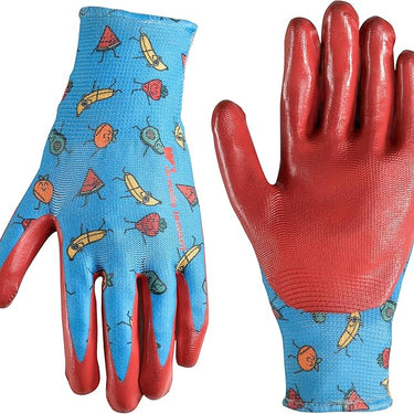 Wells Lamont Kids Work and Gardening Gloves (Blue/Red) Size 4-7 Years